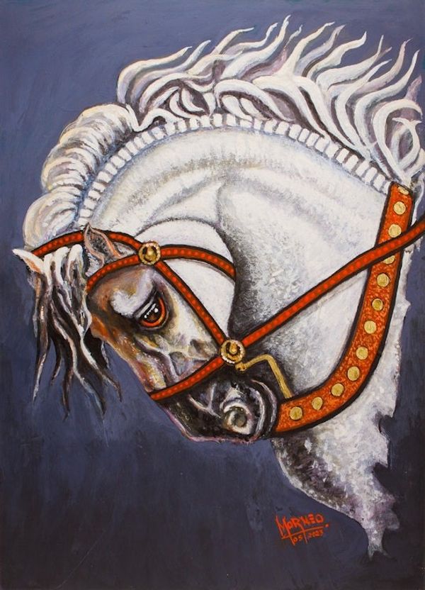 Alternate image for Acrylic on MDF Board Horse Painting in Expressionist Style Big Horse