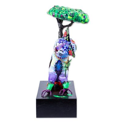 Alternate image for Signed World Peace Theme Alebrije Cat Sculpture Sensations that Lead to Peace