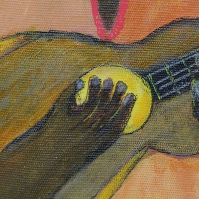 Alternate image for Naif Acrylic Painting from Brazil Odorico and his Cavaquinho
