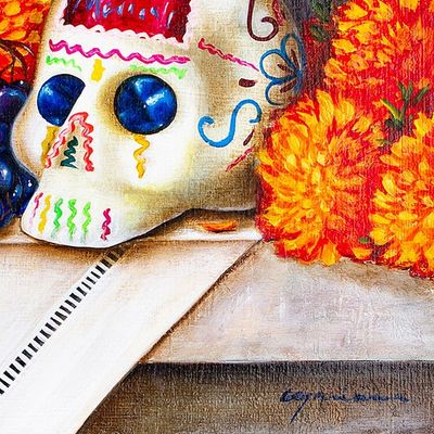 Alternate image for Signed Stretched Oil Still Life Painting from Mexico Offering