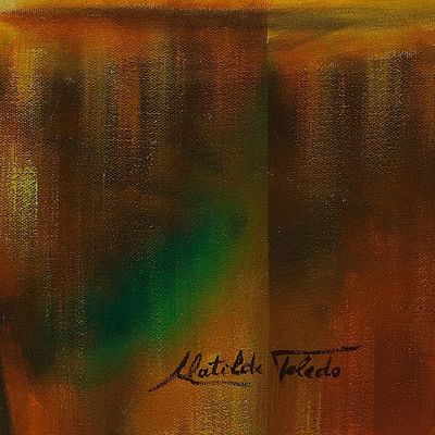 Alternate image for Modern Cubism Watermill Landscape Acrylic Painting Fragments II