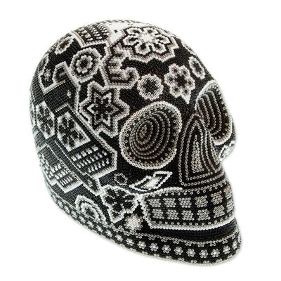 Alternate image for Huichol Beaded Monochrome Deer Skull Figurine Monochrome Deer