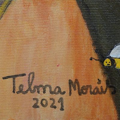 Alternate image for Naif Acrylic Painting from Brazil Odorico and his Cavaquinho