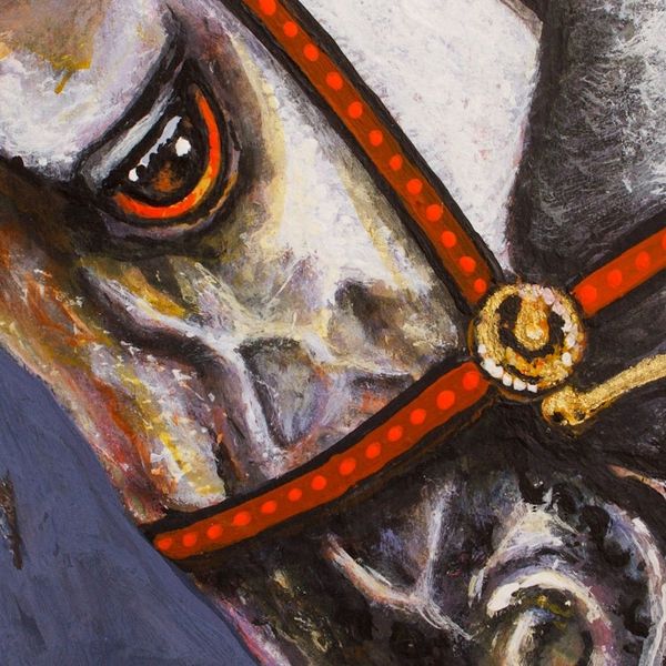 Alternate image for Acrylic on MDF Board Horse Painting in Expressionist Style Big Horse