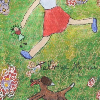 Alternate image for Signed Religious Folk Art Painting from Brazil Innocence