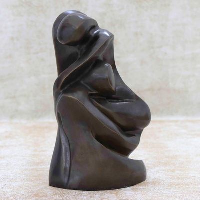 Alternate image for Bronze Abstract Woman Figure with White Marble Base Origins with White Marble Base