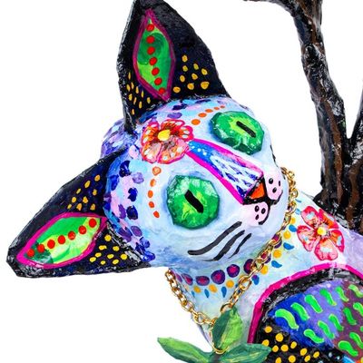 Alternate image for Signed World Peace Theme Alebrije Cat Sculpture Sensations that Lead to Peace