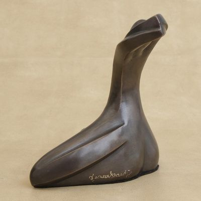 Alternate image for Female Form Oxidized Bronze Sculpture from Brazil Sensual Woman II