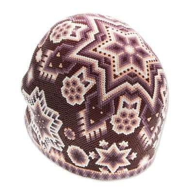 Alternate image for Huichol Beaded Deer  Peyote Brown  Peach Skull Brother Deer