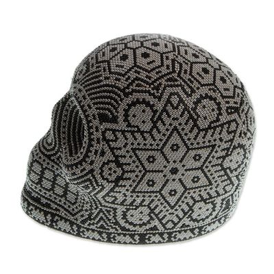 Alternate image for Black and Grey Beaded Skull Figurine with Huichol Symbols Our Children