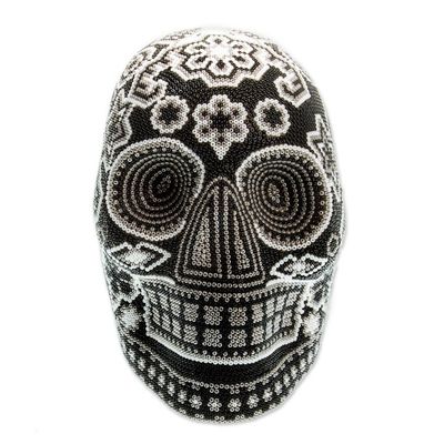 Alternate image for Huichol Beaded Monochrome Deer Skull Figurine Monochrome Deer