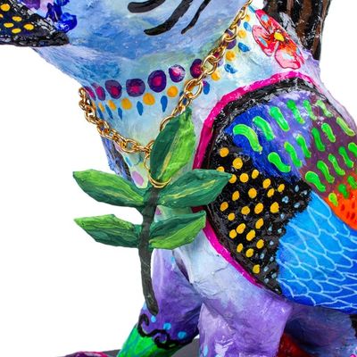 Alternate image for Signed World Peace Theme Alebrije Cat Sculpture Sensations that Lead to Peace