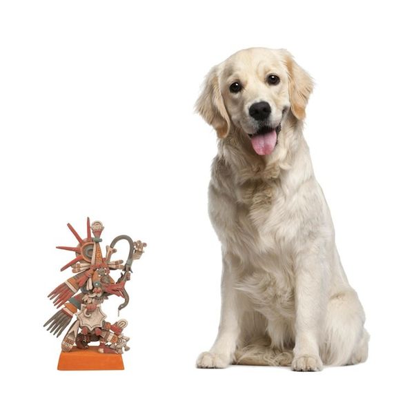 Alternate image for Signed Ceramic Sculpture of an Ancient Aztec Deity Aztec God Quetzalcoatl