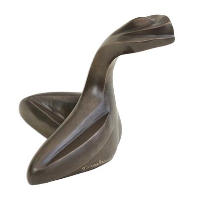 Alternate image for Female Form Oxidized Bronze Sculpture from Brazil Sensual Woman II