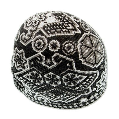 Alternate image for Huichol Beaded Monochrome Deer Skull Figurine Monochrome Deer