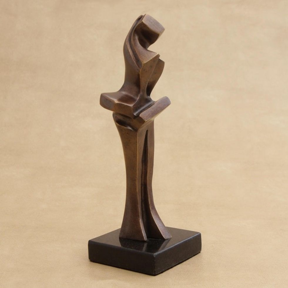 Signed Abstract Bronze Dancer Sculpture from Brazil 'Dancer'