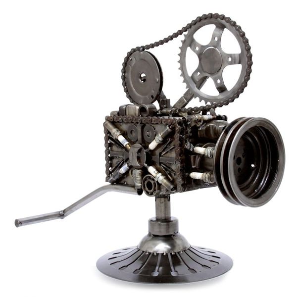 Alternate image for Collectible Recycled Metal Movie Theater Sculpture Rustic Film Projector