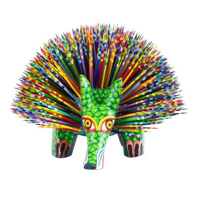 Alternate image for Copal Wood Porcupine Alebrije Sculpture from Mexico Porcupine Spirit