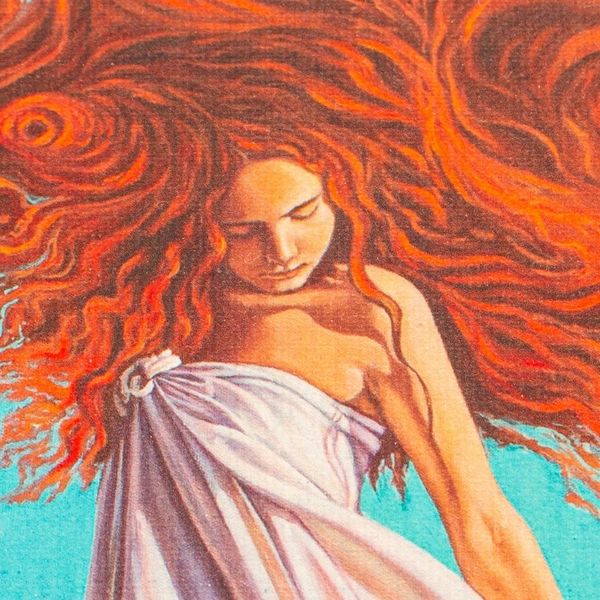 Alternate image for Signed Surrealist Giclee Print of a Woman and Kitten Mermaid Promenade