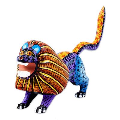 Alternate image for Artisan Crafted Multicolored Alebrije Sculpture Wild Lion