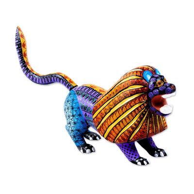 Alternate image for Artisan Crafted Multicolored Alebrije Sculpture Wild Lion