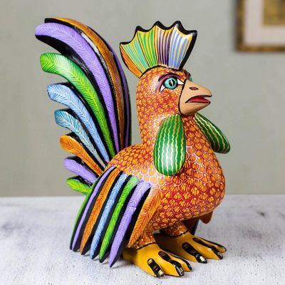 Alternate image for Rooster Alebrije Sculpture from Mexico Proud Rooster