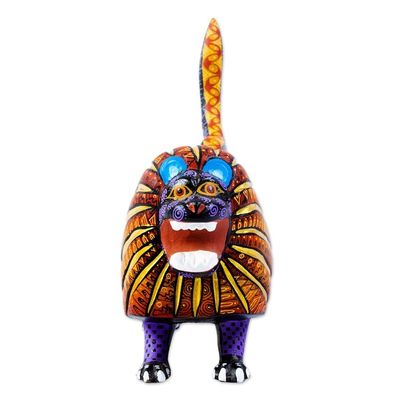 Alternate image for Artisan Crafted Multicolored Alebrije Sculpture Wild Lion