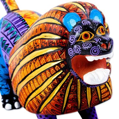 Alternate image for Artisan Crafted Multicolored Alebrije Sculpture Wild Lion
