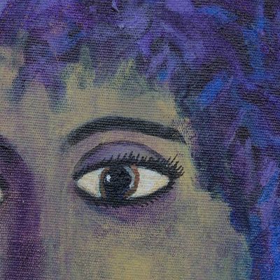 Alternate image for Acrylic Naif Portrait on Canvas Portrait of a Woman