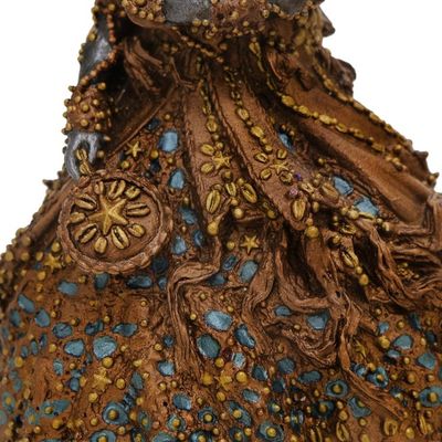 Alternate image for Brazilian Candomble Orixa Goddess Golden Resin Sculpture Golden Ocean Mother Goddess