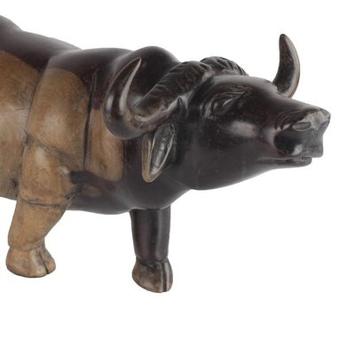 Alternate image for Ebony Wood Water Buffalo Sculpture from Ghana Lowing Water Buffalo