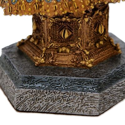 Alternate image for Brazilian Candomble Orixa Goddess Golden Resin Sculpture Golden Ocean Mother Goddess