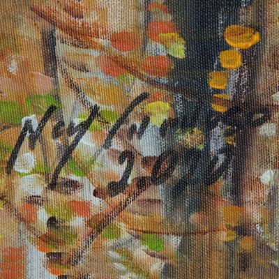 Alternate image for Cubist Style Earthtone Womens Portrait Painting from Brazil Women II