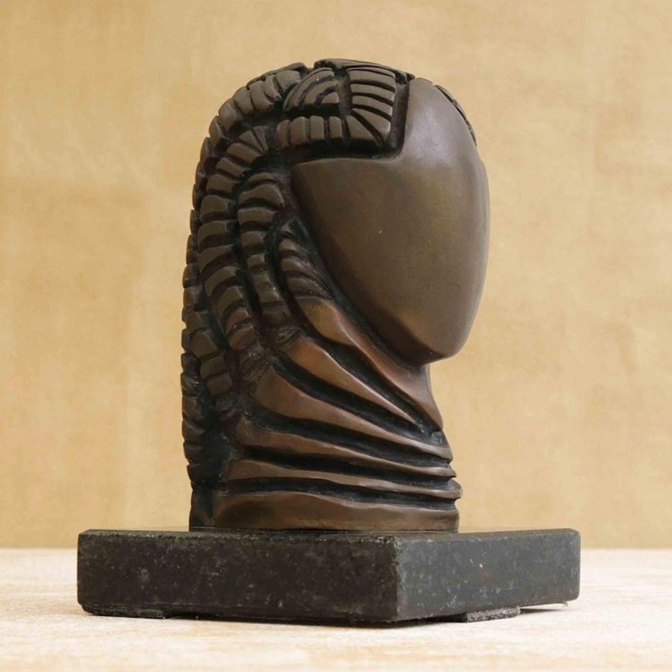 Oxidized Bronze Sculpture of African Heritage Woman 'Egyptian Woman'