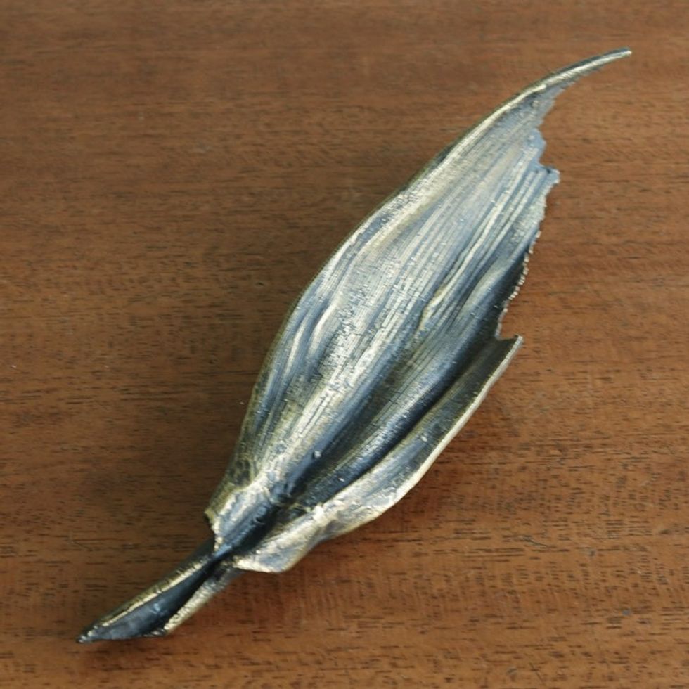 Bronze Palm Leaf Sculpture from Brazil 'Areca Palm Leaf'