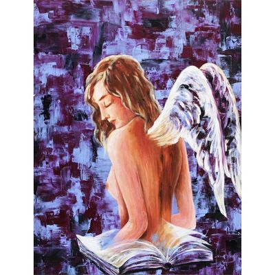 Alternate image for Signed Expressionist Painting of a Nude Angel from Brazil Wisdom