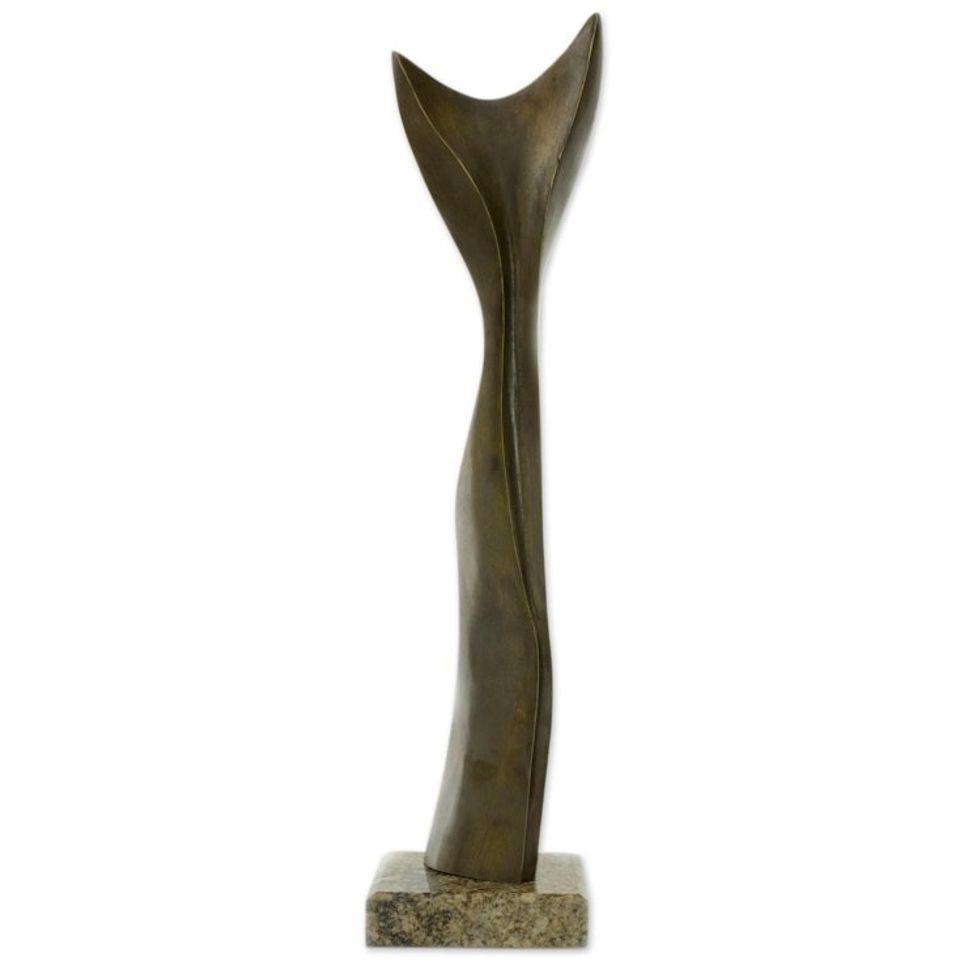 Bronze Sculpture of Mermaid's Tail on Granite Base 'Mermaid's Dive'