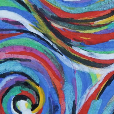 Alternate image for Colorful Circle Motif Abstract Watercolor Painting Solar System IV