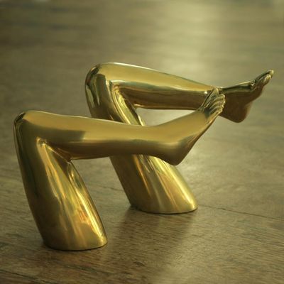 Alternate image for Pair of Signed Bronze Leg Sculptures from Brazil Erotic Mood