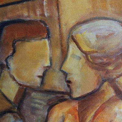 Alternate image for Acrylic on Canvas Depicting a Husband and Wife from Brazil Couple IV