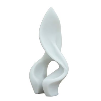 Alternate image for Abstract Modern Cool-Toned Resin Sculpture Crafted in Brazil Glacier