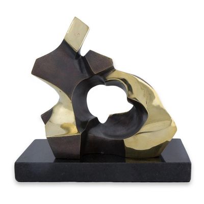 Alternate image for Couple in Love Abstract Sculpture Bronze on Granite Happiness