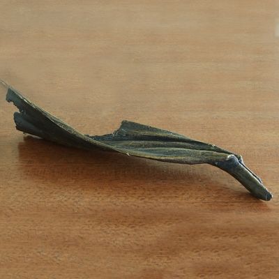 Alternate image for Bronze Palm Leaf Sculpture from Brazil Areca Palm Leaf