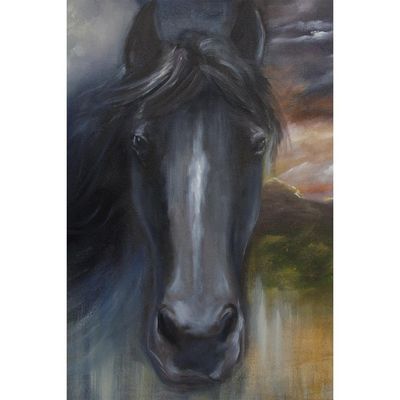 Alternate image for Signed Surrealist Painting of a Horse from Brazil Magic of the Forest