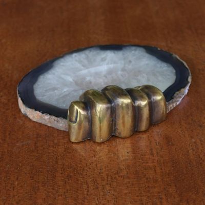 Alternate image for Original Bronze and Agate Sculpture Right Hand Agate II