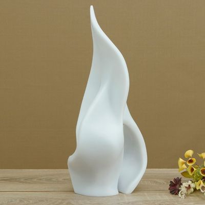 Alternate image for Abstract Modern Cool-Toned Resin Sculpture Crafted in Brazil Glacier