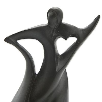 Alternate image for Abstract Woman Celebrates Triumphs in Black Resin Sculpture Triumph in Black