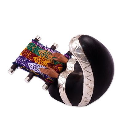 Alternate image for Hand Carved Weaver Sculpture Weaving Woman