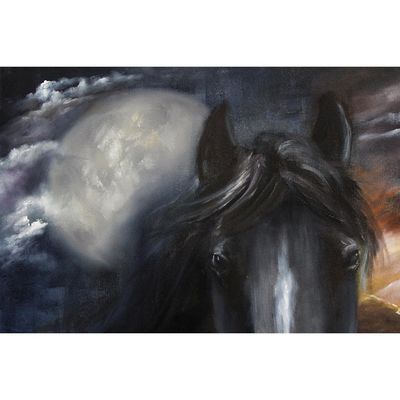 Alternate image for Signed Surrealist Painting of a Horse from Brazil Magic of the Forest