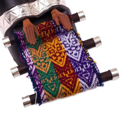 Alternate image for Hand Carved Weaver Sculpture Weaving Woman